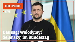🔴 Live: Wolodymyr Selenskyj spricht im Bundestag | DER SPIEGEL