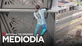 DIA Video del día: Hombre escala 15 pisos de edificio de Argentina sin protección | Noticias Telemundo