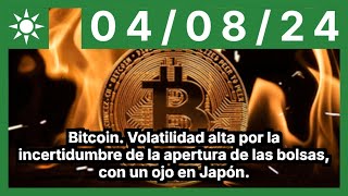 BITCOIN Bitcoin. Volatilidad alta por la incertidumbre de la apertura de las bolsas, con un ojo en Japón.