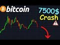 BITCOIN 7500$ CRASH VIOLENT !? btc analyse technique crypto monnaie