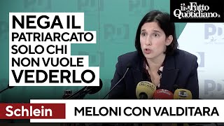 Schlein: &quot;Meloni difende Valditara? Sorpresa. Nega il patriarcato solo chi non lo vuole vedere&quot;