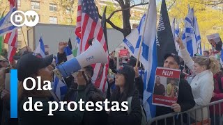Estudiantes y profesores judíos piden liberación de rehenes en la Universidad de Columbia
