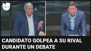 S&U PLC [CBOE] Candidato a una alcaldía golpea con una silla a su rival durante un debate: todo quedó en video