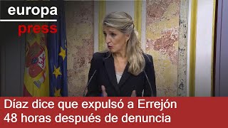 Díaz dice que expulsó a Errejón 48 horas después de denuncia