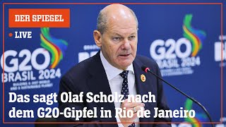 Livestream: Das sagt Olaf Scholz nach dem G20-Gipfel  | DER SPIEGEL