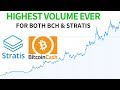 Highest Volume Ever For Both BCH & Stratis! Plus Electroneum