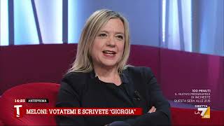 Europee, Daniela Preziosi: &quot;Giorgia Meloni si comporta come Evita&quot;