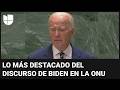 Joe Biden da su último discurso en la Asamblea General de la ONU como presidente de EEUU