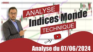 Analyse technique Indices Mondiaux du 07-06-2024 en Vidéo par boursikoter