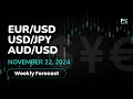 EUR/USD, USD/JPY, AUD/USD Weekly Price Forecast: Euro, Yen, Dollar Technical Analysis (Nov 25-29)