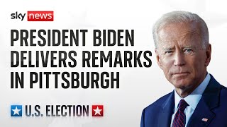 JOE US President Joe Biden delivers remarks at a LiUNA GOTV kick-off event in Pittsburgh