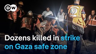 SAFE Hamas says Israeli strike kills dozens in safe zone | DW News