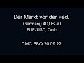 Der Markt vor der Fed. Germany 40, EUR/USD, Gold (CMC BBQ 20.09.22)