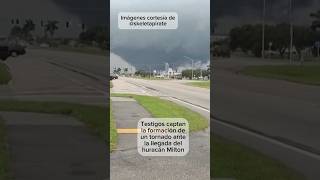 Testigos captan la formación de un gran tornado ante la llegada del huracán Milton en Florida