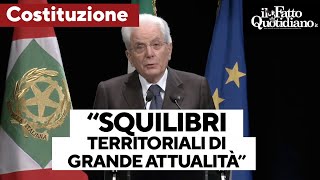 Mattarella cita Goria: &quot;Squilibri territoriali di grande attualità&quot;