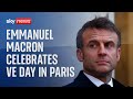 Watch live: French president Emmanuel Macron commemorates VE Day in Paris