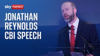 CBI Watch live: Jonathan Reynolds delivers a speech at CBI conference in London