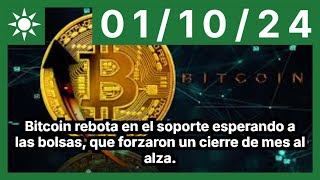 BITCOIN Bitcoin rebota en el soporte esperando a las bolsas, que forzaron un cierre de mes al alza.