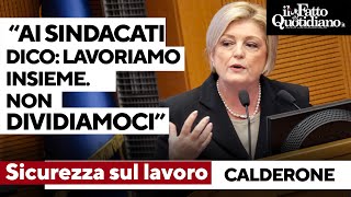 S&U PLC [CBOE] Sicurezza sul lavoro, Calderone ai sindacati: &quot;Lavorare insieme, su questi temi non ci si divide&quot;