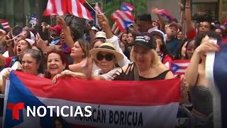 Puertorriqueños desfilan en Nueva York con un solo lema: &#39;Boricua de corazón&#39; | Noticias Telemundo