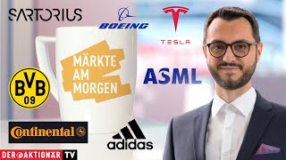 BORUSSIA DORTMUND Märkte am Morgen: Adidas, Continental, Sartorius, Borussia Dortmund, Boeing, ASML, Tesla