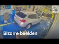Automobilist racet door wasstraat in Oss