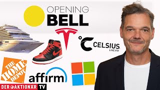 NIKE INC. Opening Bell: Home Depot, Tesla, Nike, Microsoft, Celsius Holdings, Affirm Holdings, Carnival