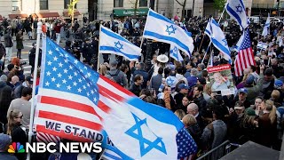 NEAR Pro-Israel counter-protesters march near Columbia University