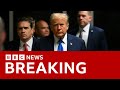 Donald Trump speaks ahead of opening statements in hush money trial | BBC News