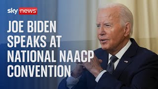 JOE US President Joe Biden speaks at 115th National NAACP Convention
