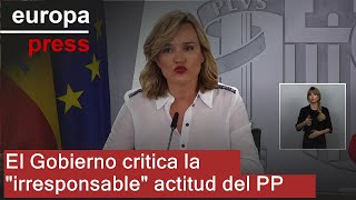 CRITICA LIMITED El Gobierno critica la &quot;irresponsable&quot; actitud del PP por rechazar 12.000 millones para CCAA