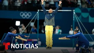 SIMONE Simone Biles reconoce en público en París 2024 el talento de una gimnasta brasileña