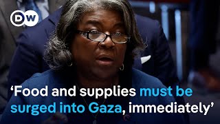 &#39;The progress is insufficient&#39; US calls on Israel to increase aid into Gaza at UN meeting  | DW News