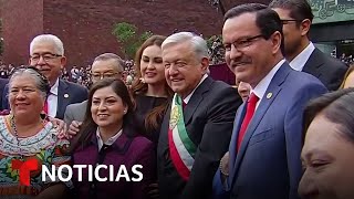 Así fue la llegada de AMLO a la Cámara de Diputados para la entrega de poder | Noticias Telemundo