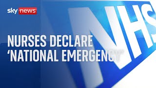 Watch live: The Royal College of Nursing declares a “national emergency” in the NHS
