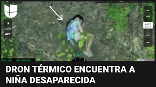 Gracias a estas imágenes de un dron térmico encontraron a niña desaparecida durmiendo en el bosque