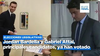Elecciones en Francia: Jordan Bardella y Gabriel Attal, principales candidatos, ya han votado