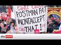 Royal Mail strikers march on Parliament