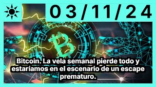 BITCOIN Bitcoin. La vela semanal pierde todo y estaríamos en el escenario de un escape prematuro.