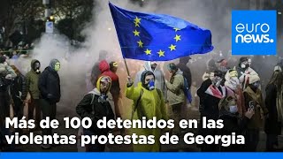 Más de 100 detenidos en las violentas protestas de Georgia