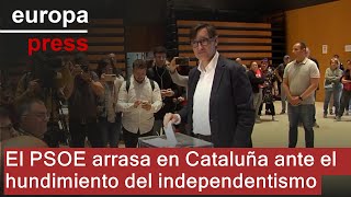 El PSOE arrasa en Cataluña ante el hundimiento del independentismo
