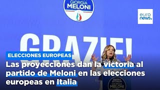 Las proyecciones iniciales dan la victoria al partido de Meloni en las elecciones europeas en Italia