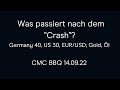 Was passiert nach dem "Crash"? Germany 40, US 30, EUR/USD; Gold, Öl (CMC BBQ 14.09.22)