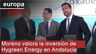 ENERGY Moreno valora la inversión de Hygreen Energy en Andalucía