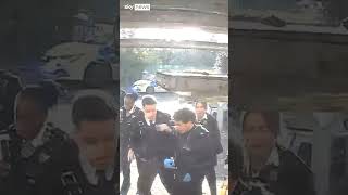 Moment sword attack suspect tasered and arrested
