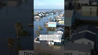 Drone video shows residual flooding from Tropical Storm Alberto