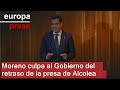 Moreno culpa al Gobierno del "retraso" de la presa de Alcolea, "vital" para Huelva