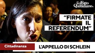 Referendum cittadinanza, l&#39;appello di Schlein per le firme: &quot;Così si rende più sicura una società&quot;