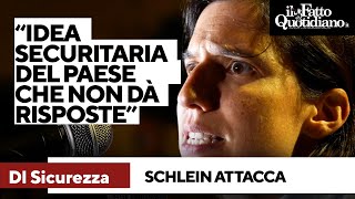 Decreto sicurezza, Schlein: “Pessimo. È un’idea securitaria del Paese che non dà risposte”