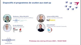 Printemps des Start-up 2024 : Dispositifs et programmes de soutien aux startup | Banque de France